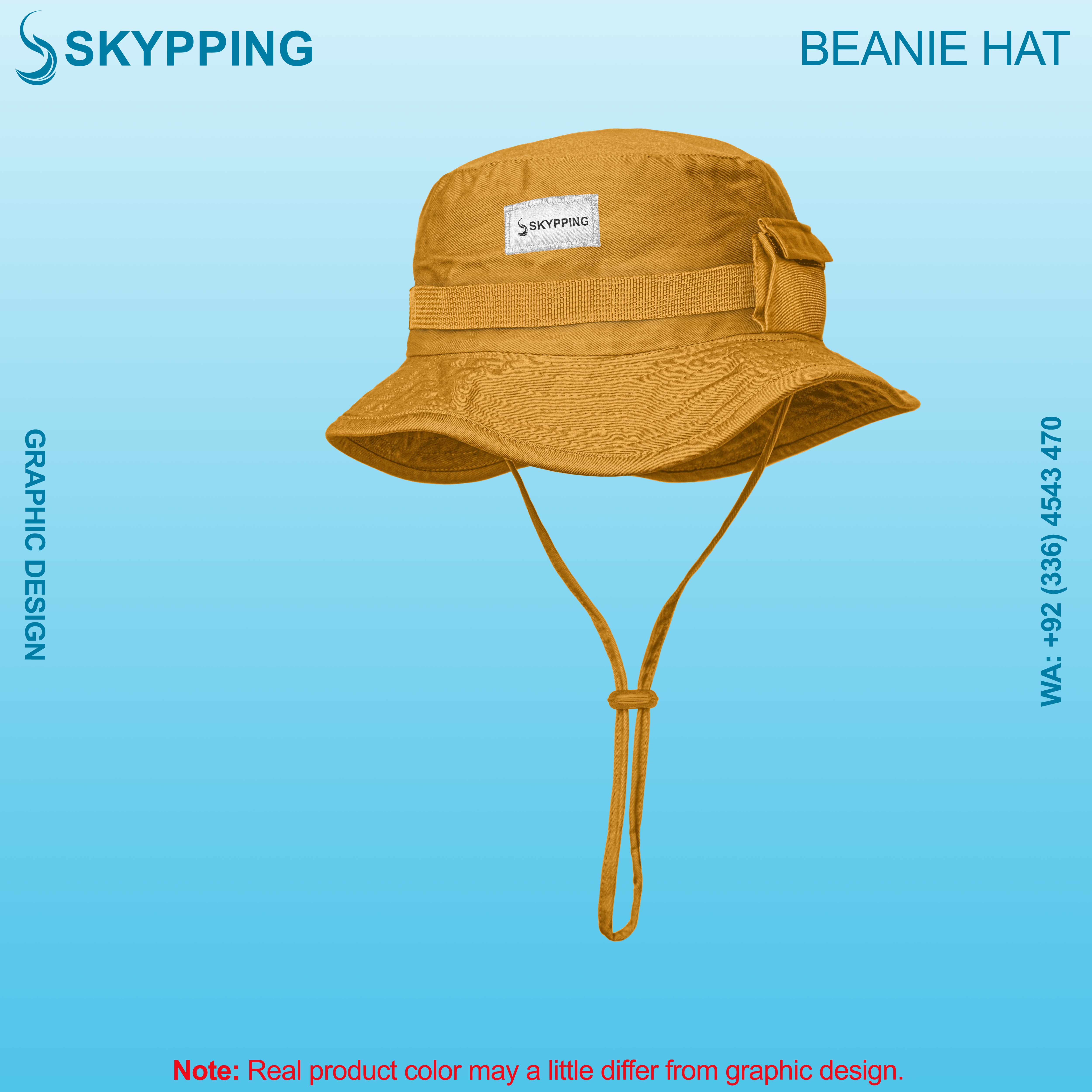 Boonie Hat - Bucket Hat with strip and a side pocket